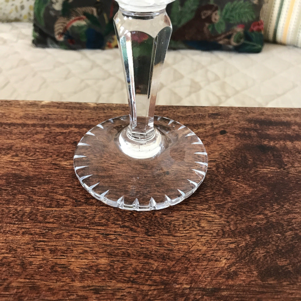 Soliflore sur pied rond en cristal taillé haut évasé 25 cm - Hello Broc