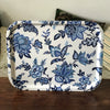 Grand plateau rectangulaire en fibre de verre décor grosses fleurs bleues - Hello Broc