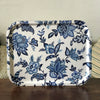 Grand plateau rectangulaire en fibre de verre décor grosses fleurs bleues - Hello Broc