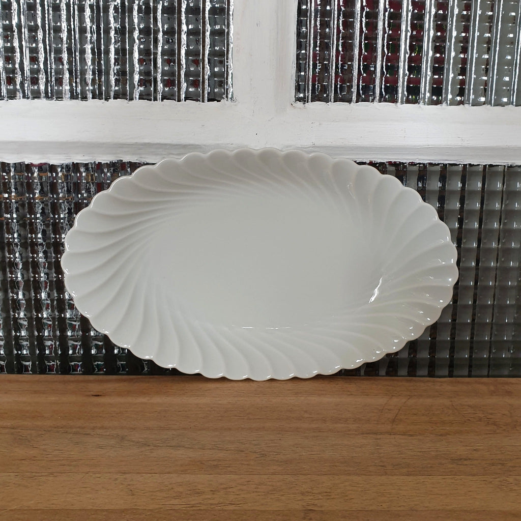 Ravier ovale en porcelaine blanche de Limoges Haviland Torse - 2 en stock - Hello Broc