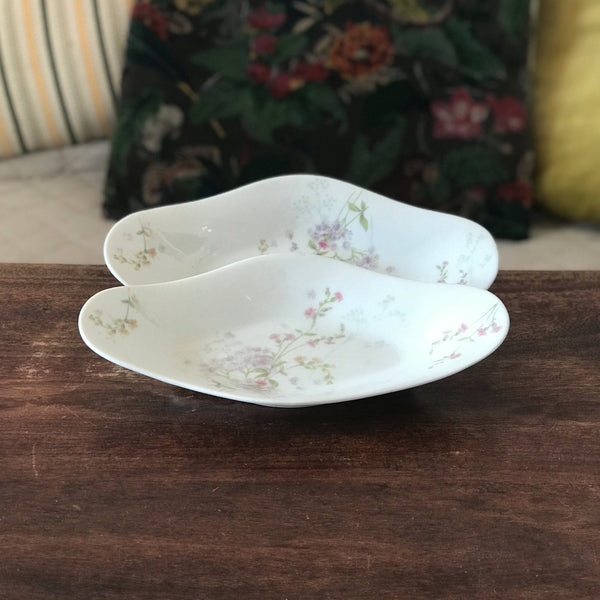 Lot de 2 raviers en porcelaine de Limoges Guérin & Co décor fleurs - Hello Broc