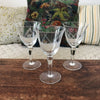 Lot de 3 verres à vin cuit, porto ou apéritif en cristal évasé gravé traits droits entrecroisés - Hello Broc