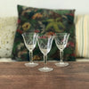 Lot de 3 verres à vin cuit, porto ou apéritif en cristal évasé gravé traits droits entrecroisés - Hello Broc