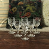 Lot de 6 verres anciens à vin cuit en cristal gravé - Hello Broc brocante en ligne