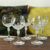 Lot de 5 verres à vin sur pied en cristal décor brouillé - Hello Broc