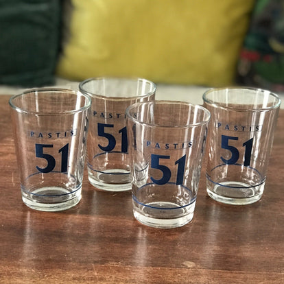 Lot De 6 Verres Vintage Pastis 51 – Verre à Pastis Made In France – Années 1970