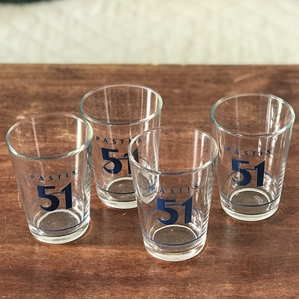 Lot de 4 verres à Pastis 51 vintage - Hello Broc