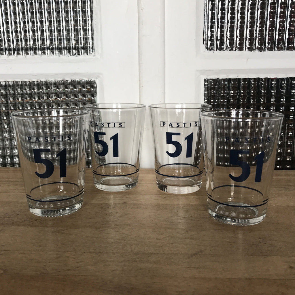 Lot de 4 verres à Pastis 51 vintage - Hello Broc