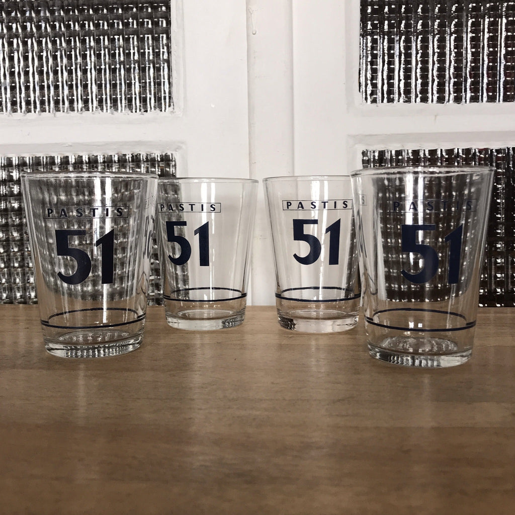 Lot de 4 verres à Pastis 51 vintage - Hello Broc