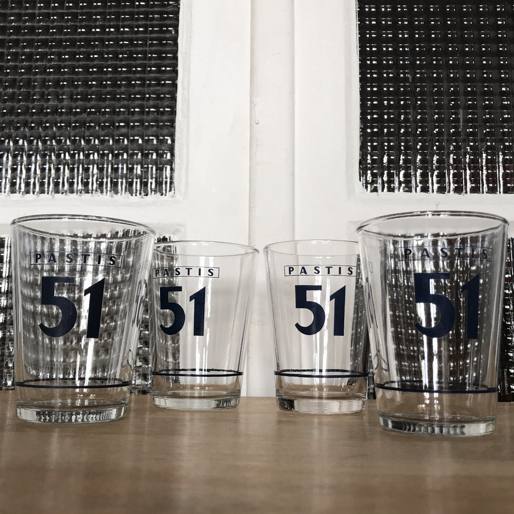 Lot de 4 verres à Pastis 51 vintage - Hello Broc