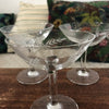 Ensemble de 5 coupes à champagne en cristal gravé épis de blé par Hello Broc brocante en ligne