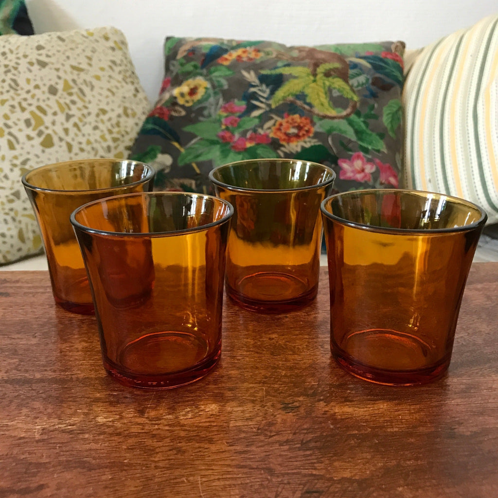 Lot de 4 verres Duralex en verre moulé ambré – Hello Broc