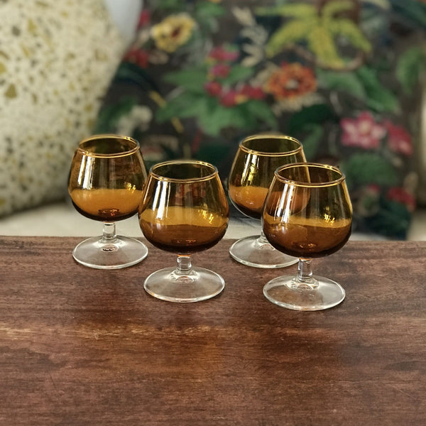 Lot de 4 petits verres ballon bicolores à digestif ou à cognac - Hello Broc