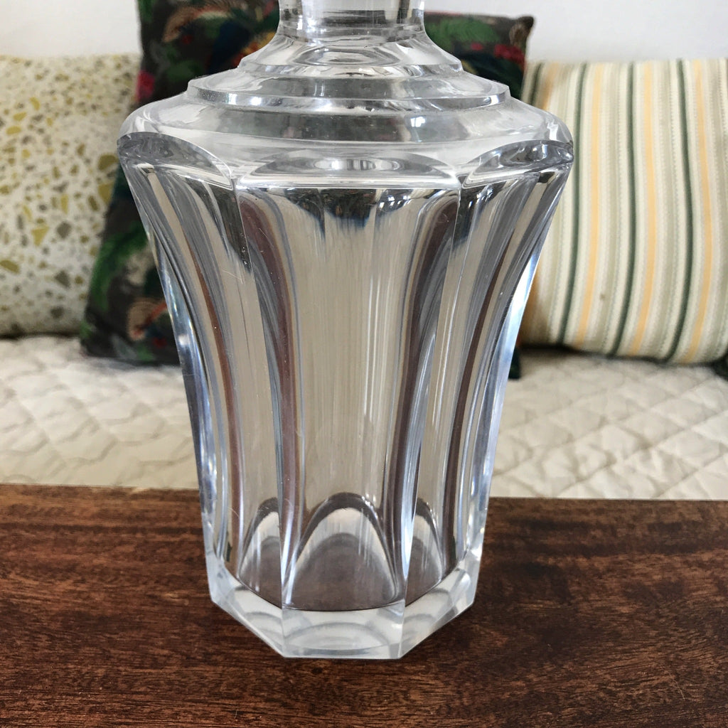 Carafe octogonale en cristal attribuée à Saint Louis avec bouchon d'origine Circa 1930 1940 - Hello Broc