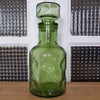 Carafe avec bouchon d'origine en verre moulé vert années 70 - 2 en stock - Hello Broc
