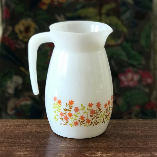 Pichet vintage publicitaire Shell verre opalin blanc 1L par Hello Broc brocante en ligne