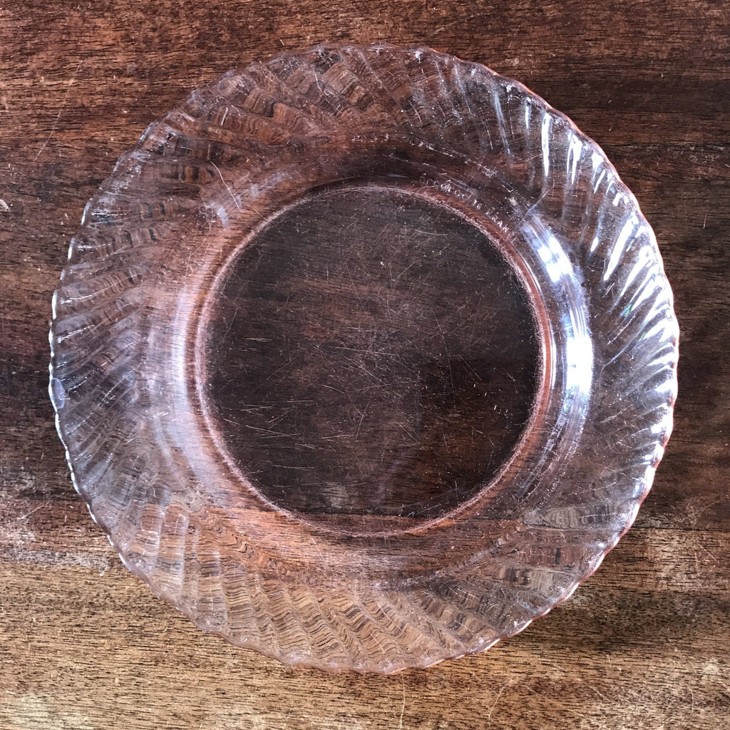 Lot de 6 assiettes creuses en verre moulé rose Luminarc Arcoroc modèle Rosaline - Hello Broc