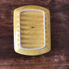 Plat à asperges rectangulaire en faïence jaune moutarde Sarreguemines par Hello Broc brocante en ligne