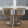 Coupe à fruit sur piédouche base en métal argenté et coupelle en verre moulé - Hello Broc