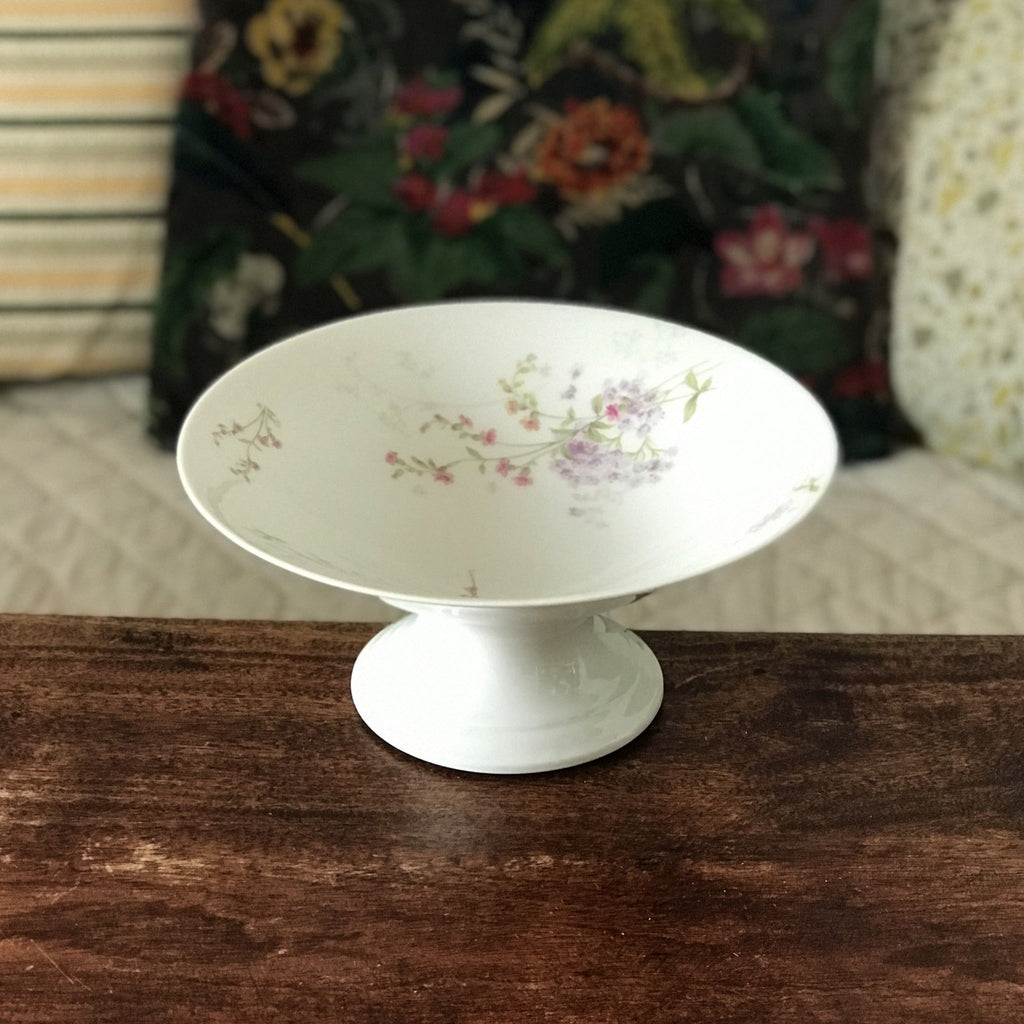 Compotier sur piédouche début XXème siècle en porcelaine de Limoges Guérin & Co - Hello Broc
