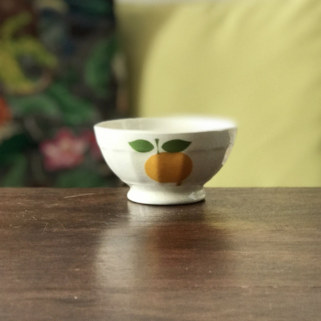 Mini bol en faïence blanche décor pomme - Hello Broc