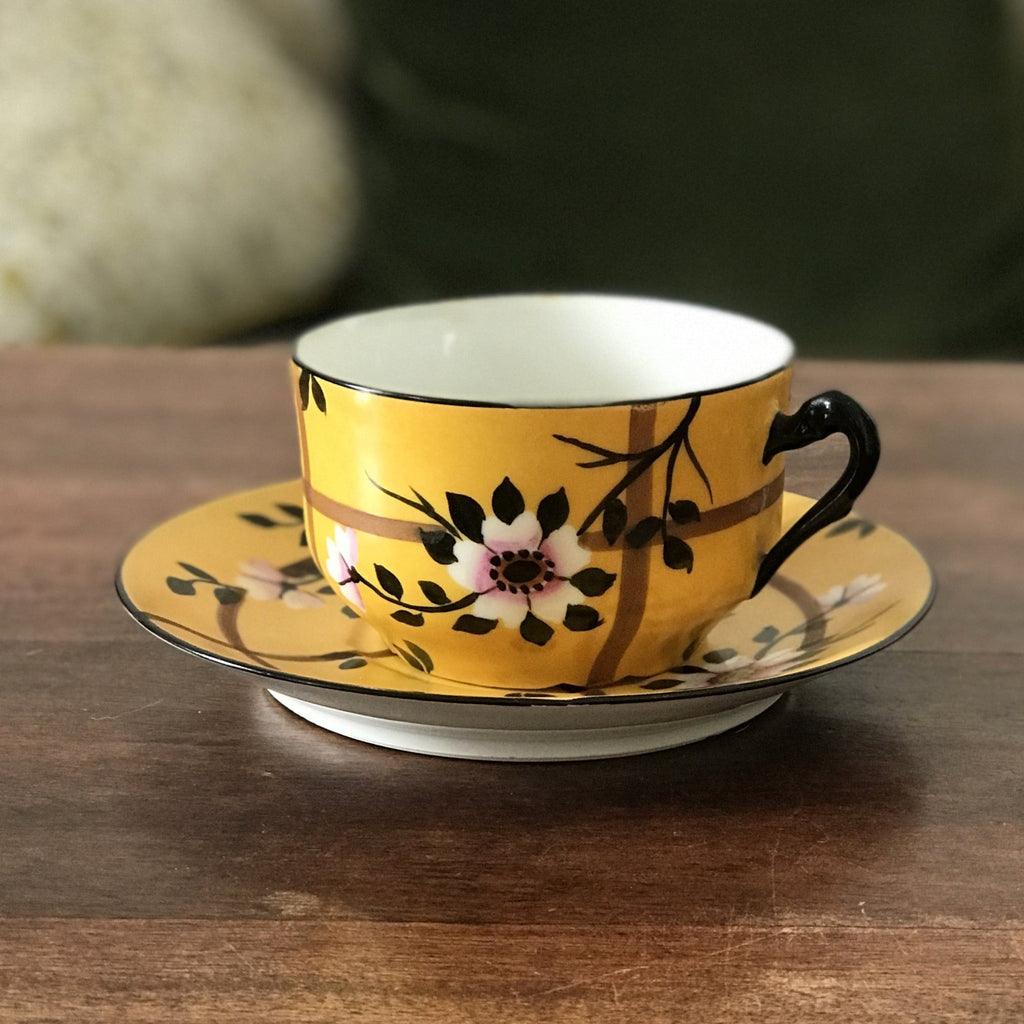 Grande tasse à thé et sous-tasse coordonnée en porcelaine de Limoges –  Hello Broc