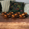 Lot de 7 tasses à café et soucoupes coordonnées en céramique marron de St Clément France