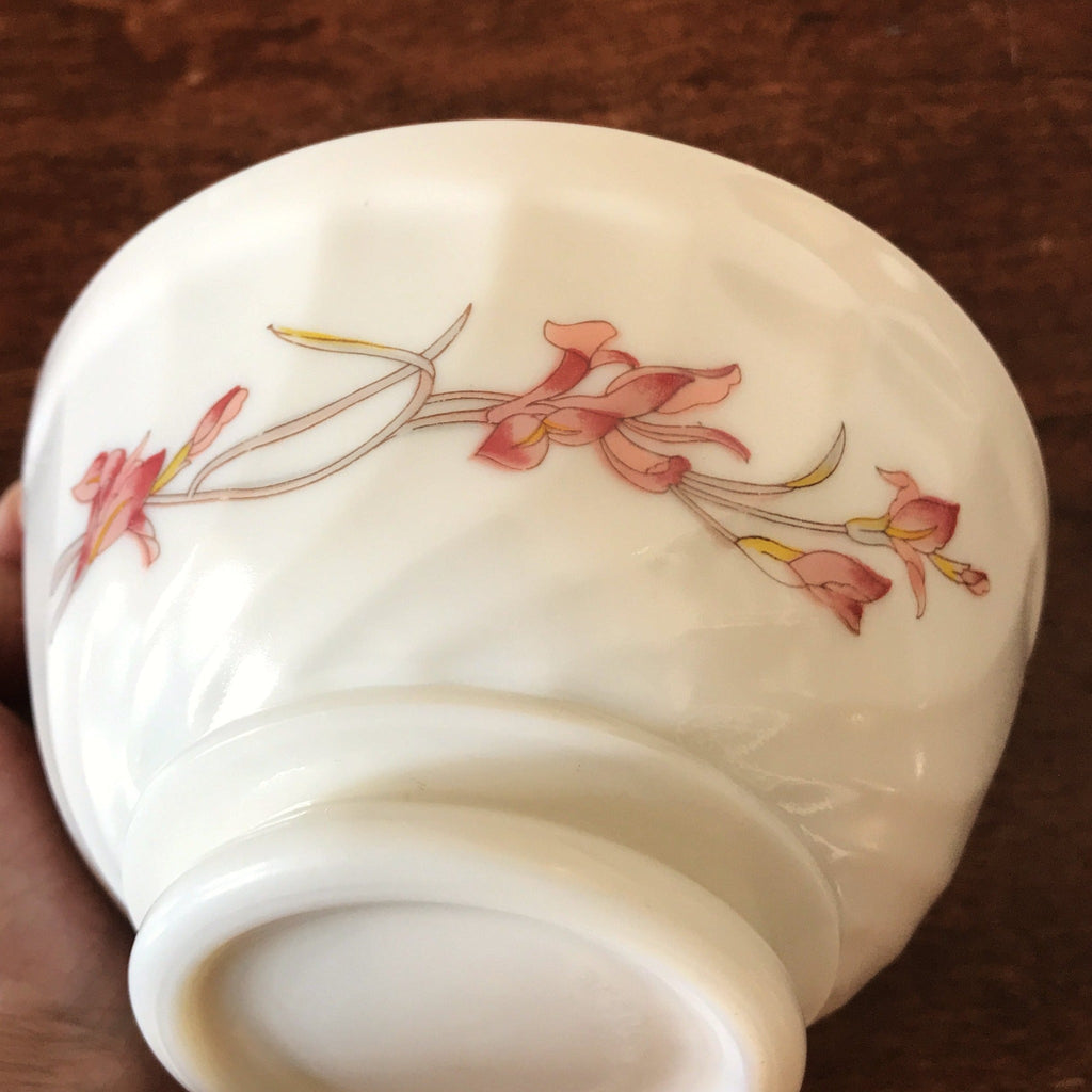 Lot de 3 bols Arcopal torse motif Diana verre opalin blanc vintage années 80 par Hello Broc brocante en ligne