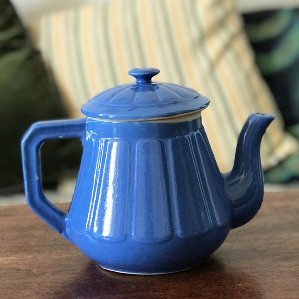 Grande théière cafetière en céramique bleue d'1 litre - Hello Broc