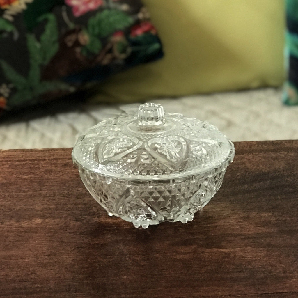 Sucrier ou bonbonnière en verre moulé incolore - Hello Broc