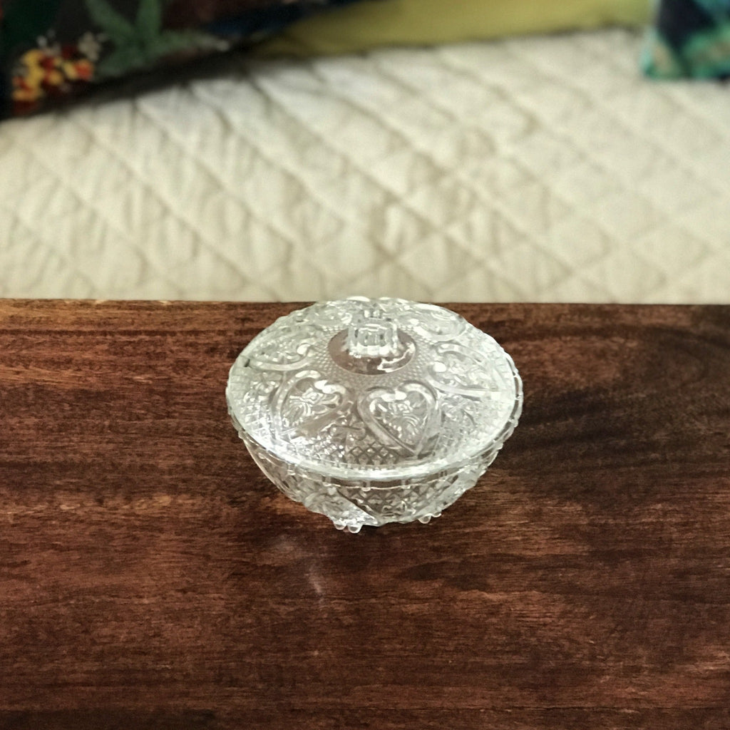 Sucrier ou bonbonnière en verre moulé incolore - Hello Broc