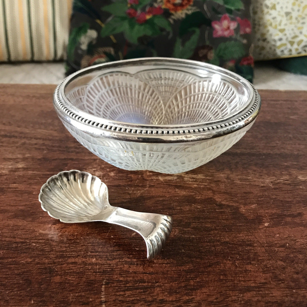 Sucrier Coquilles de R.Lalique France et sa cuillère saupoudreuse Circa 1930 par Hello Broc brocante en ligne