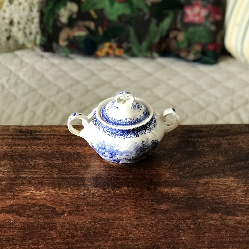 Sucrier Villeroy & Boch modèle Burgenland bleu par Hello Broc brocante en ligne