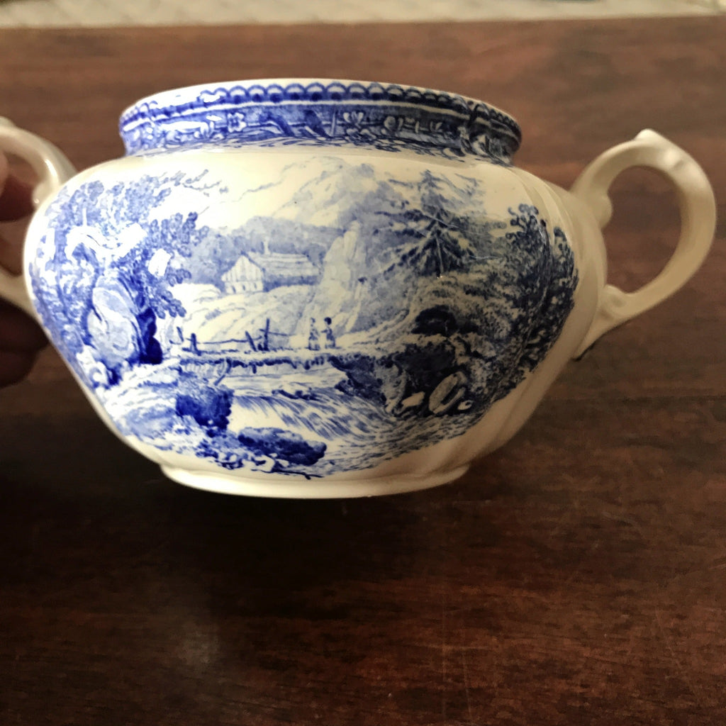 Sucrier Villeroy & Boch modèle Burgenland bleu par Hello Broc brocante en ligne