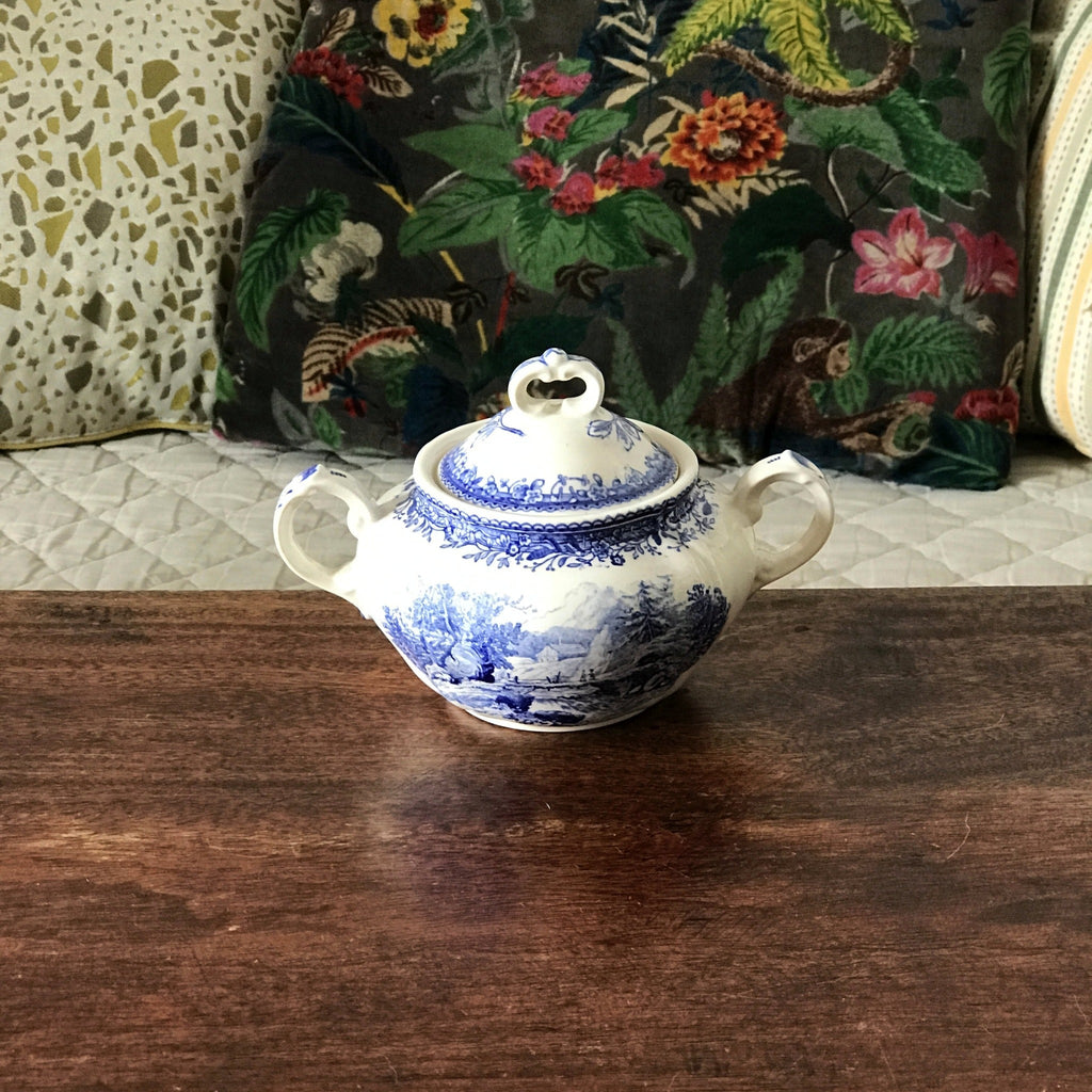 Sucrier Villeroy & Boch modèle Burgenland bleu par Hello Broc brocante en ligne