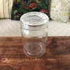 Grand bocal vintage 1 litre en verre moulé et son couvercle par Hello Broc brocante en ligne