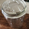 Grand bocal vintage 1 litre en verre moulé et son couvercle par Hello Broc brocante en ligne