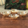 Lot de 4 coupelles en verre moulé irisé jaune orangé à anses Huilor Croix Verte par Hello Broc brocante en ligne