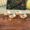 Lot de 4 coupelles en verre moulé irisé jaune orangé à anses Huilor Croix Verte par Hello Broc brocante en ligne