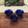 Trio de coupelles en forme de fleur en verre moulé bleu Italy - Hello Broc