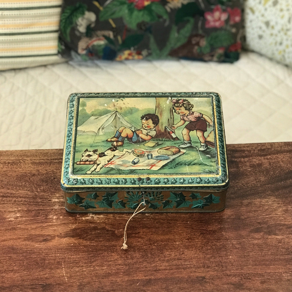 Grande boîte à biscuits Bislor Nancy en métal 1930 / 1940 - Hello Broc