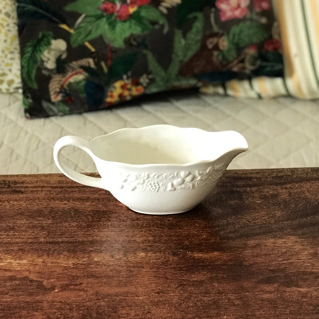Saucière faïence blanche Digoin Sarreguemines - Hello Broc