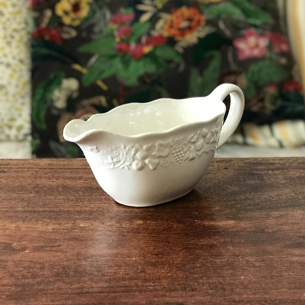 Saucière faïence blanche Digoin Sarreguemines - Hello Broc