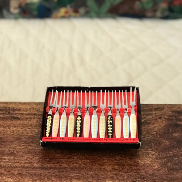 Ensemble de 12 petites fourchettes apéritives ou à escargot vintage - Hello Broc