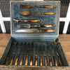 Service à gigot et à salade Coutellerie Delaire Art Nouveau métal et manches en corne - Hello Broc