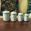 Ensemble de 4 pots à épices gigognes en aluminium décor pois verts - Hello Broc