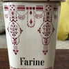 Ancien pot à épices Farine en céramique décor bordeaux - Hello Broc