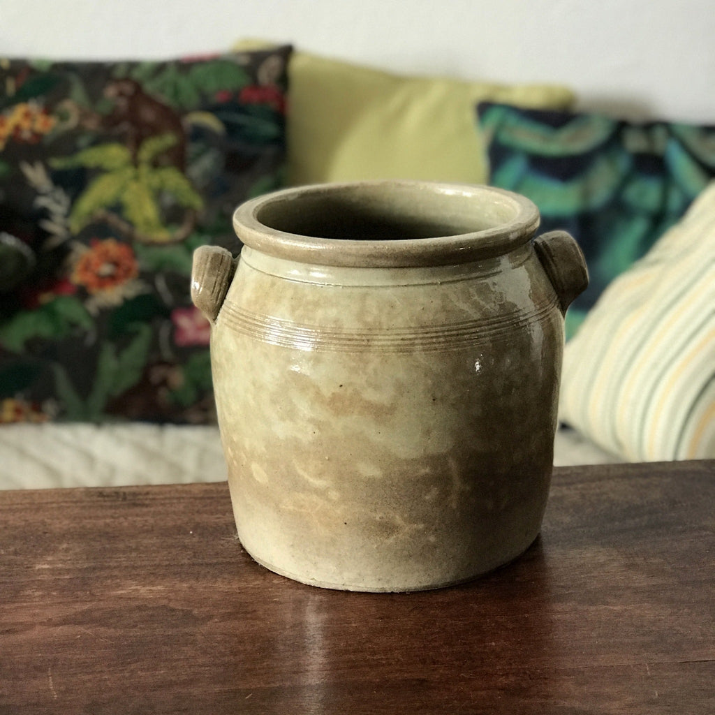 Grande jarre , pot à moutarde ancien , grès vernissé | Objet poétique recyclé Grande jarre , pot à moutarde ancien , grès vernissé | Objet poétique recyclé