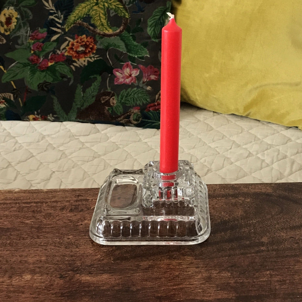 Encrier vintage en verre moulé incolore - Hello Broc