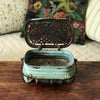 Chaufferette réchaud portable en fonte émaillée vert céladon - Hello Broc